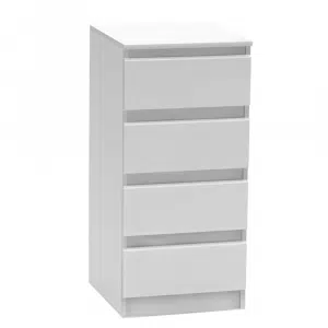 Comodă cu 4 sertare, albă, HANY NEW 009