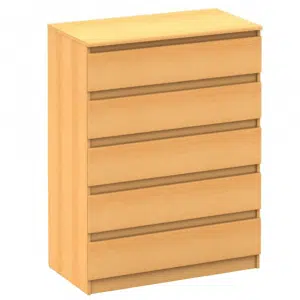 Comodă cu 5 sertare, fag, HANY NEW 005