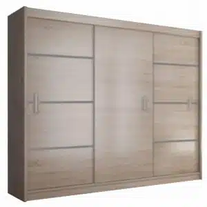 Dulap cu uşă glisantă, stejar sonoma/gri, MERINA 250