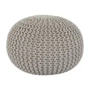 Taburet împletit, bumbac crem, GOBI TYP 2