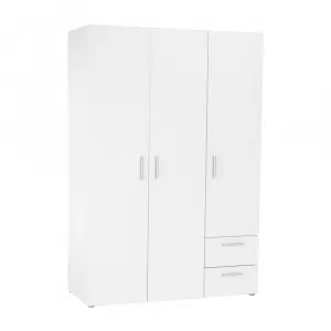 Dulap haine cu rafturi, alb, ADELI