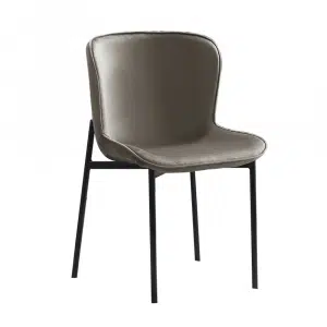 Scaun de masă, ţesătură de catifea gri-maro, ADENA