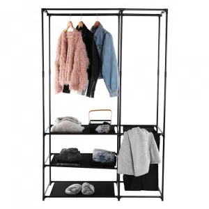 Raft multifuncţional pentru dulap, negru, ASKOT