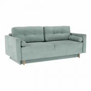 Canapea extensibilă, material textil verde mentă, AURELIA