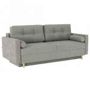 Canapea extensibilă, material textil gri, AURELIA