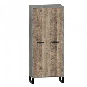 Dulap, cuier, stejar nisipiu / gri, BARIA 2D / 90