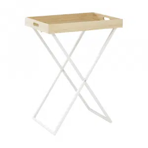 Măsuţă de servire, natural/alb, BELENE