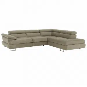 Colţar, model D, material melir gri deschis, BUTON P