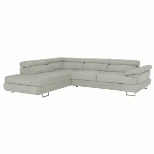 Colţar, material textil gri deschis, model stânga, BUTON P