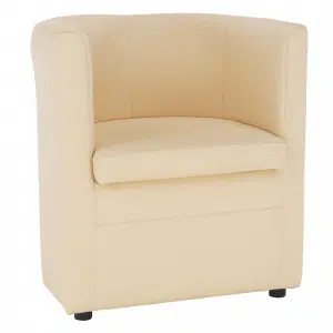 Fotoliu de club, piele ecologică bej, CALERA