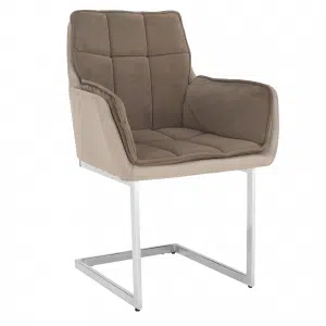 Scaun bucătărie, catifea Velvet gri maroniu TAUPE/material textil, CHIMENA