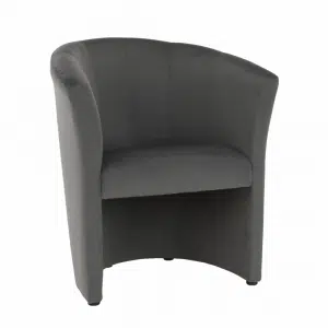 Fotoliu de club, material textil gri, CUBA