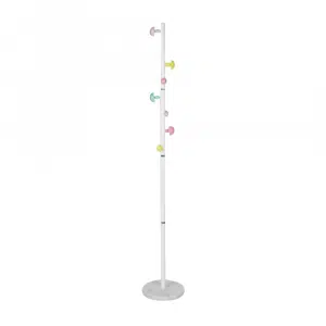 Cuier, alb / cârlige colorate / marmură, DION