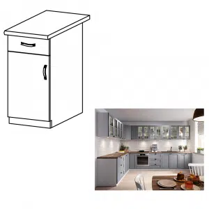Cabinet inferior, gri mat/alb, model universal, LAYLA D40S1