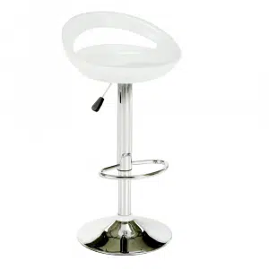 Scaun bar, alb/crom, DONGO NOVE
