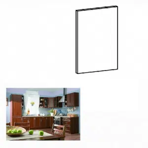 Uşă pentru maşina de spălat vase încorporată, 44,6x57, nuc Milano, SICILIA