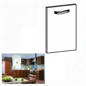 Uşă pentru maşina de spălat vase încorporată, 59,6x71,3, nuc Milano, SICILIA