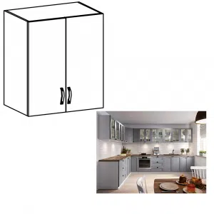 Cabinet superior, alb/gri mat, LAYLA G60