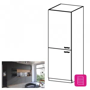 Dulap alimentar cu rafturi, stejar artizanal / gri mat,  LANGEN D60R