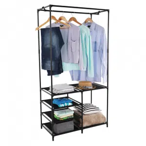 Raft multifuncţional pentru dulap, negru, EFREN