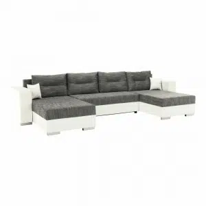 Colţar reversibil, alb/gri maroniu, ESSEN