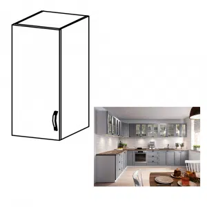 Cabinet superior, alb/gri mat, model universal, LAYLA G30