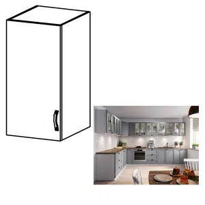Cabinet superior, alb/gri mat, model universal, LAYLA G40