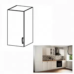 Dulap superior G30, model stânga, alb/pin Andersen, SICILIA