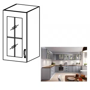 Cabinet superior, alb/gri mat, model universal, LAYLA G30S