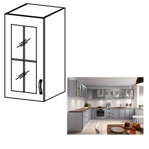 Cabinet superior, alb/gri mat, model universal, LAYLA G40S