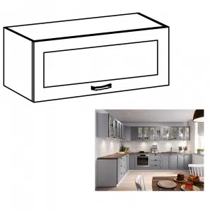 Cabinet superior, alb/gri mat, LAYLA G80 KS