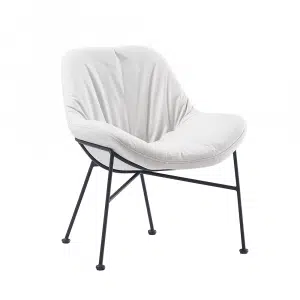 Scaun de masă, ţesătură din piele periată, bej, KALIFA