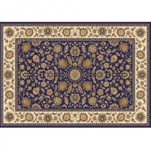 Covor 133x190 cm, albastru închis/amestec de culori/model oriental, KENDRA TYP 1