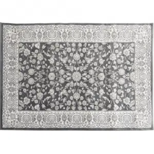 Covor 133x190 cm, gri închis/model floral, AZIR