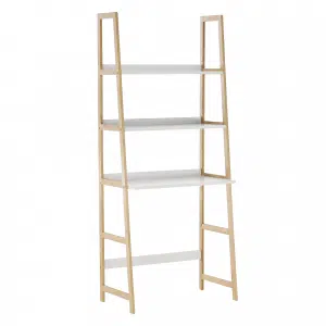 Etajeră multifuncţională cu 3 rafturi, alb/natural, KOEN TYP 4