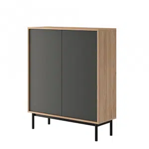 Comodă, stejar jaskson hickory/grafit, BERGEN BKD104