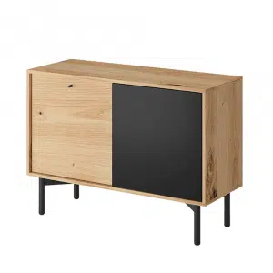 Comodă FK 102, stejar artisan/negru, FORSO