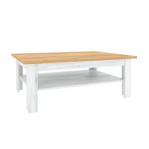 Măsuţă de cafea T2, stejar craft auriu / stejar craft alb, SUDBURY