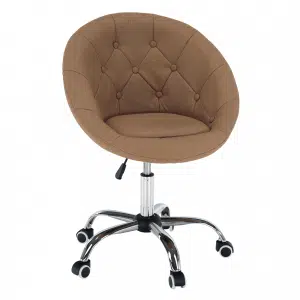 Fotoliu rotativ, material textil maro deschis, KONOR