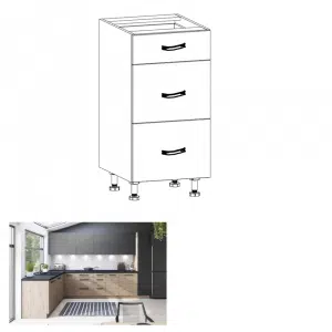 Dulap de jos, stejar artizanal, cu mâner, LANGEN D40S3