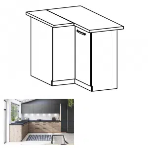 Dulap de colţ, stejar artizanal, LANGEN D90N