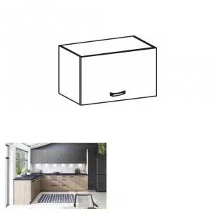 Dulap superior, stejar artizanal / gri mat, LANGEN N60