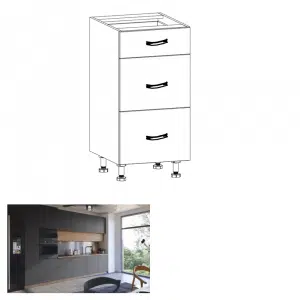 Dulap de jos, stejar artizanal / gri mat, cu mâner, LANGEN D40S3