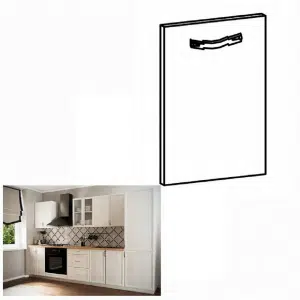 Uşă pentru maşina de spălat vase încorporată, 59,6x71,3, pin Andersen, SICILIA