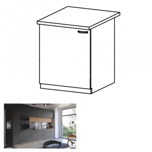 Dulap de jos, stejar artizanal / gri mat, universal, LANGEN D60