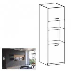 Dulap cuptor cu microunde, stejar artizanal / gri mat, LANGEN D60PM