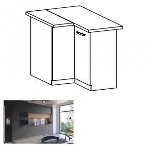 Dulap de colţ, stejar artizanal / gri mat, LANGEN D90N