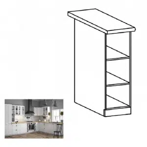 Dulap inferior cu două rafturi, D20P, alb PROVENCE