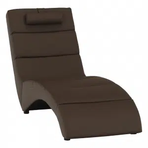 Fotoliu relaxant, piele eco maro, LONG