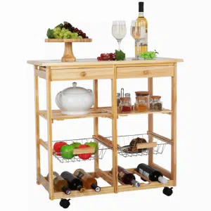 Măsuţă de servire, natural, LUMBER